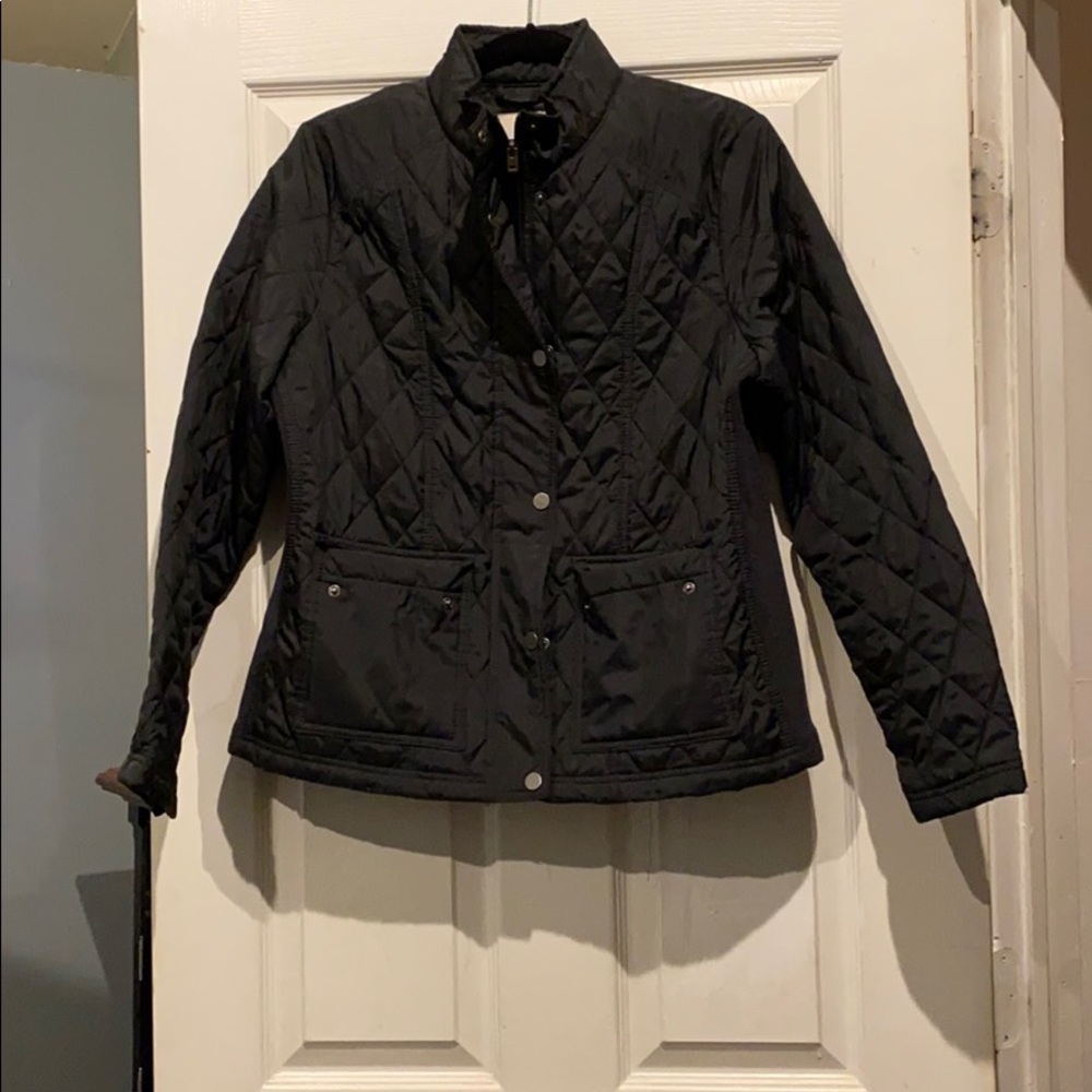 Black quilted jacket